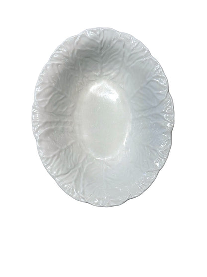 Wedgewood Countryware Cabbage Leaf Vegetable Oval Bowl Made In England White