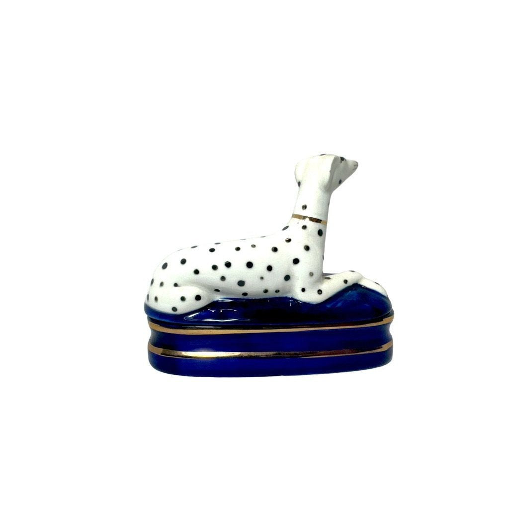 Vintage Fitz & Floyd Dalmatian Porcelain Dog Trinket Box