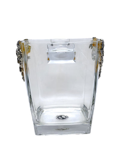 Arthur Court Grape Design Glass Ice Bucket W/ Matching Scoop