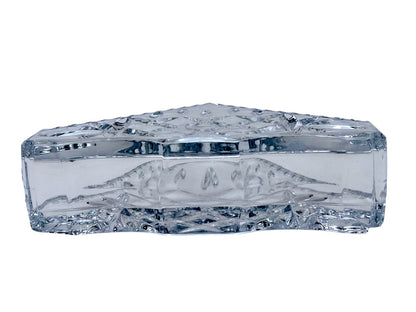 Crystal Glass Napkin Holder With Diamond Pattern Clear 6-Inch Organizer