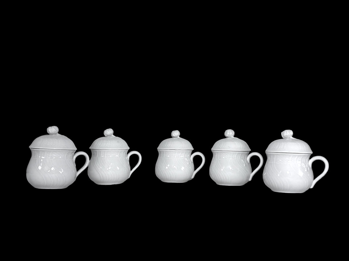 Richard Ginori Vecchio White Porcelain Pot de Crème Cups - Set of 5