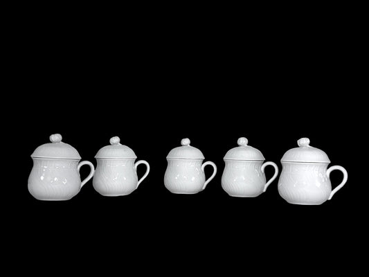 Richard Ginori Vecchio White Porcelain Pot de Crème Cups - Set of 5