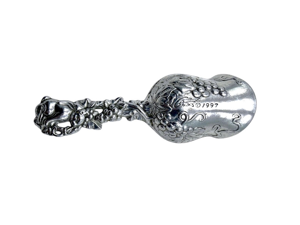 Arthur Court Grape Design Glass Ice Bucket W/ Matching Scoop