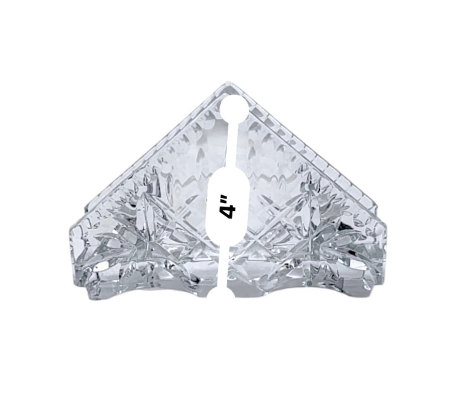 Crystal Glass Napkin Holder With Diamond Pattern Clear 6-Inch Organizer