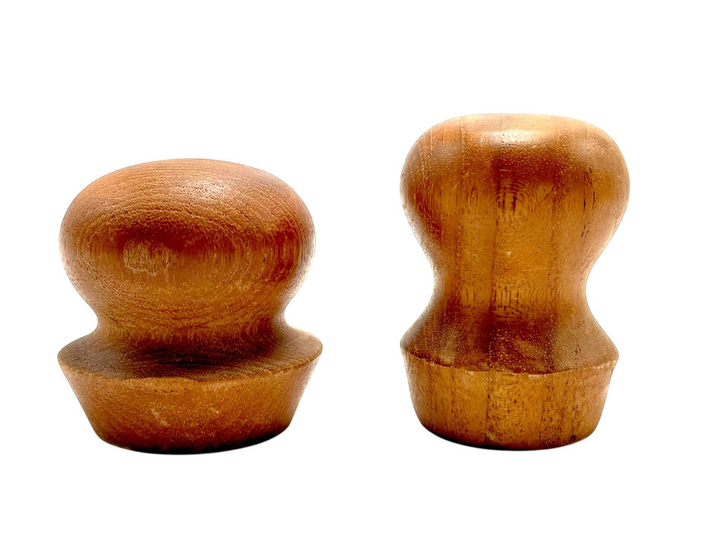 Vintage Dansk Glass & Teak Wood Stoppered Decanters Set Of 2