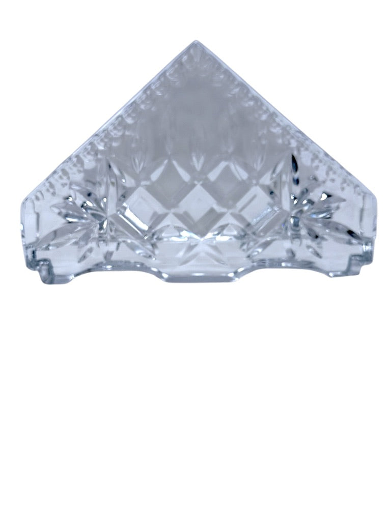 Crystal Glass Napkin Holder With Diamond Pattern Clear 6-Inch Organizer