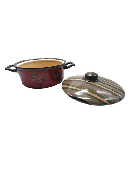 Tracy Porter Octavia Hill Floral Casserole Pot With Lid Multicolor Striped Lid