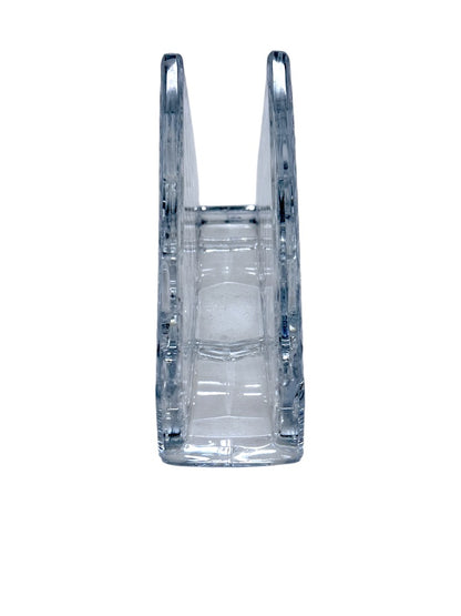 Crystal Glass Napkin Holder With Diamond Pattern Clear 6-Inch Organizer