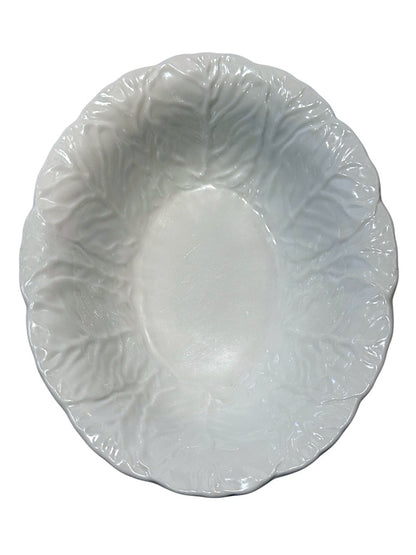 Wedgewood Countryware Cabbage Leaf Vegetable Oval Bowl Made In England White