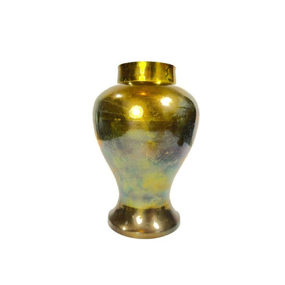 Vintage Solid Brass Ginger Jar Vase/Urn