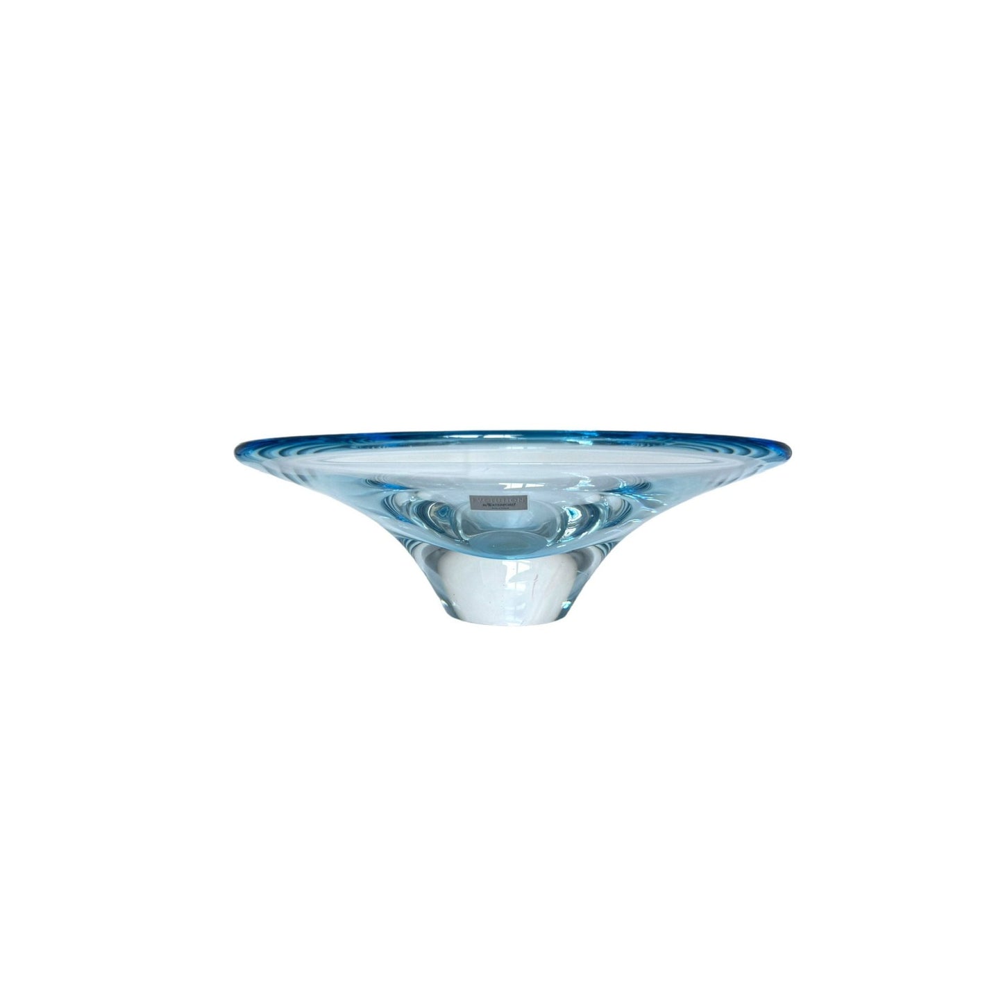 Waterford Evolution Crystal Bowl Caspian Sea Blue Oval 10.5 Made in Poland