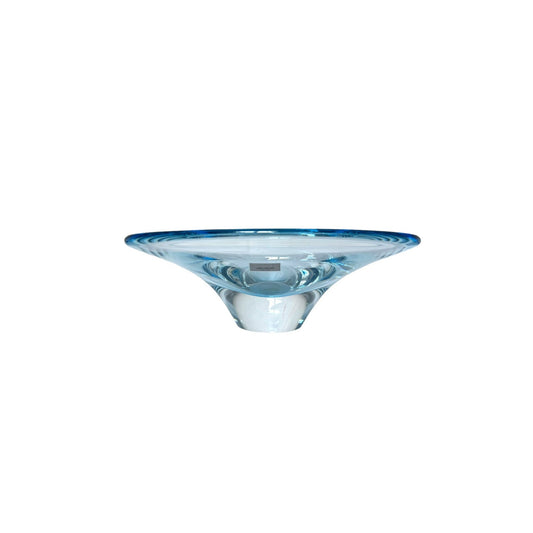 Waterford Evolution Crystal Bowl Caspian Sea Blue Oval 10.5 Made in Poland