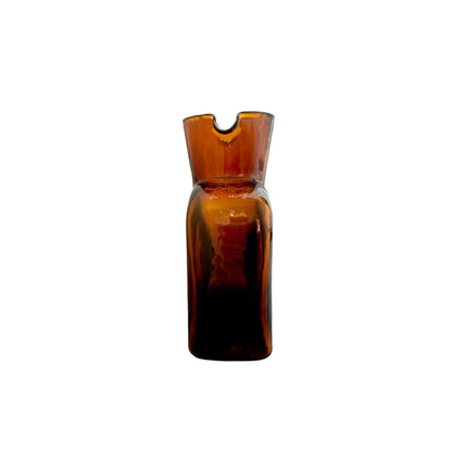 Blenko Double Spout Brown Glass Hand-Blown Decorative Pitcher Mid-Century Modern Decor