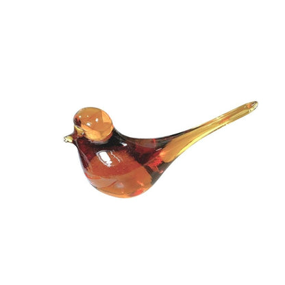 Vintage Pilgrim Amber Blown Art Glass Bird Figurine