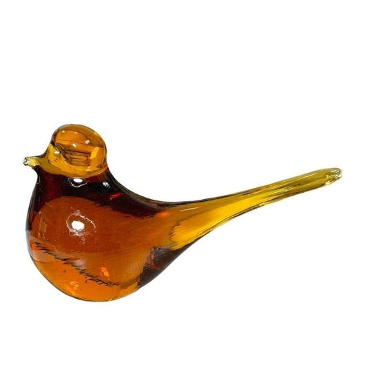 Vintage Pilgrim Amber Blown Art Glass Bird Figurine