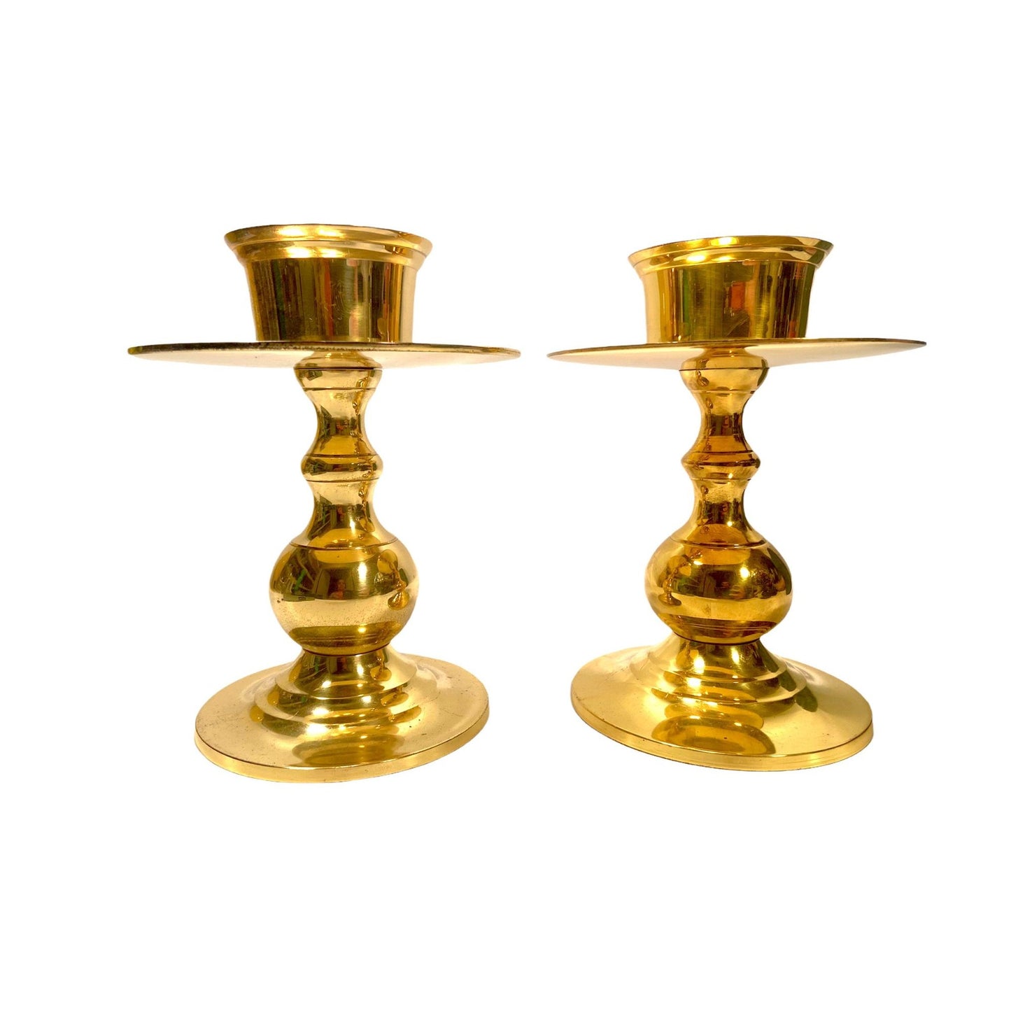 Vintage Brass Pillar Candlestick Holder