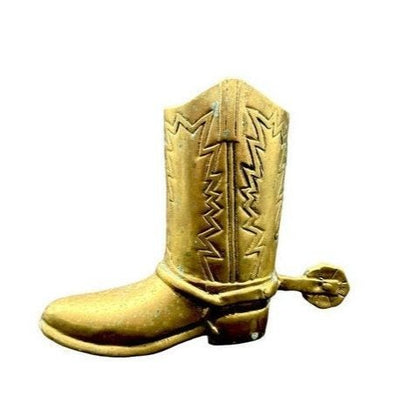 Vintage Brass Cowboy Boot with Spur