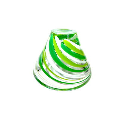 Mikasa Rockswirl Green, White & Clear Swirl Stripe Cone Bowl