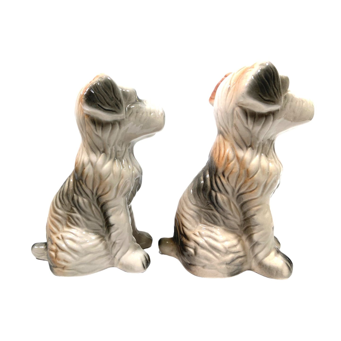 Vintage Terrier Glaze Ceramic Dog- Set of 2