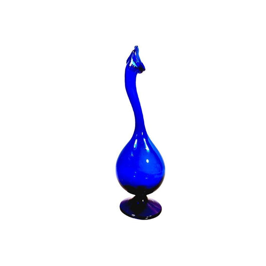 Rare and Unique Blue Tear Catcher Vase (Ashkdan) - Swan Neck 12" Vase