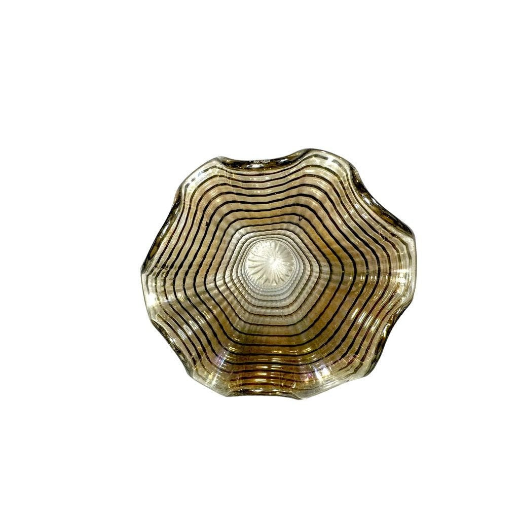 1960's Imperial Swung Vase Smokey with Gold Iridescent Coloring