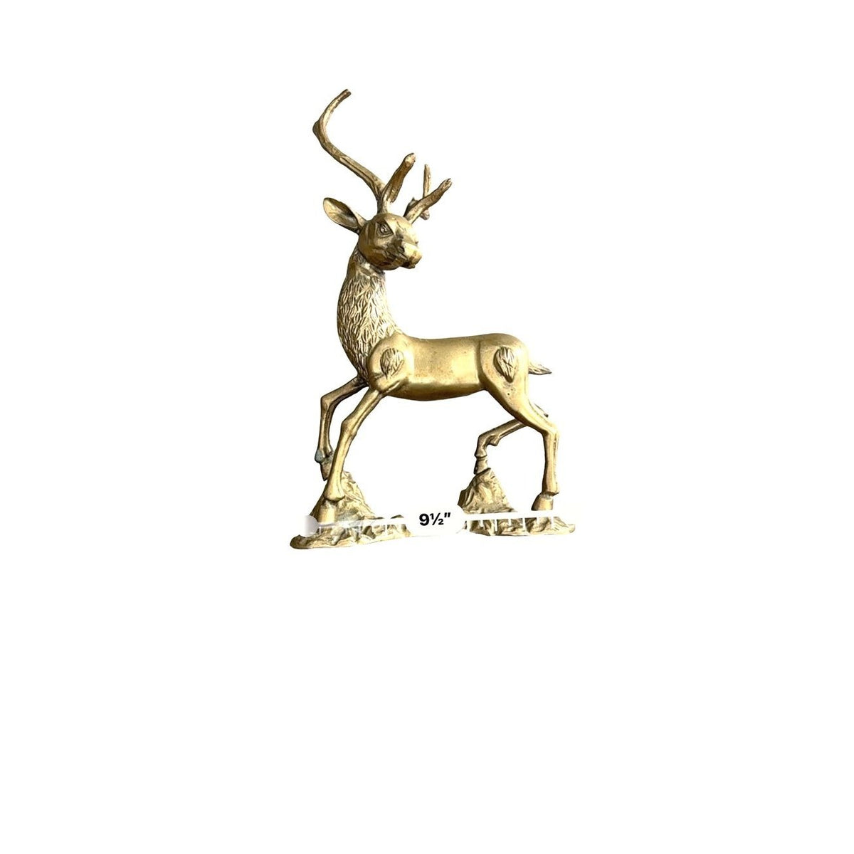 Vintage Brass Deer Statue Pair Textured Details For Christmas or Home
