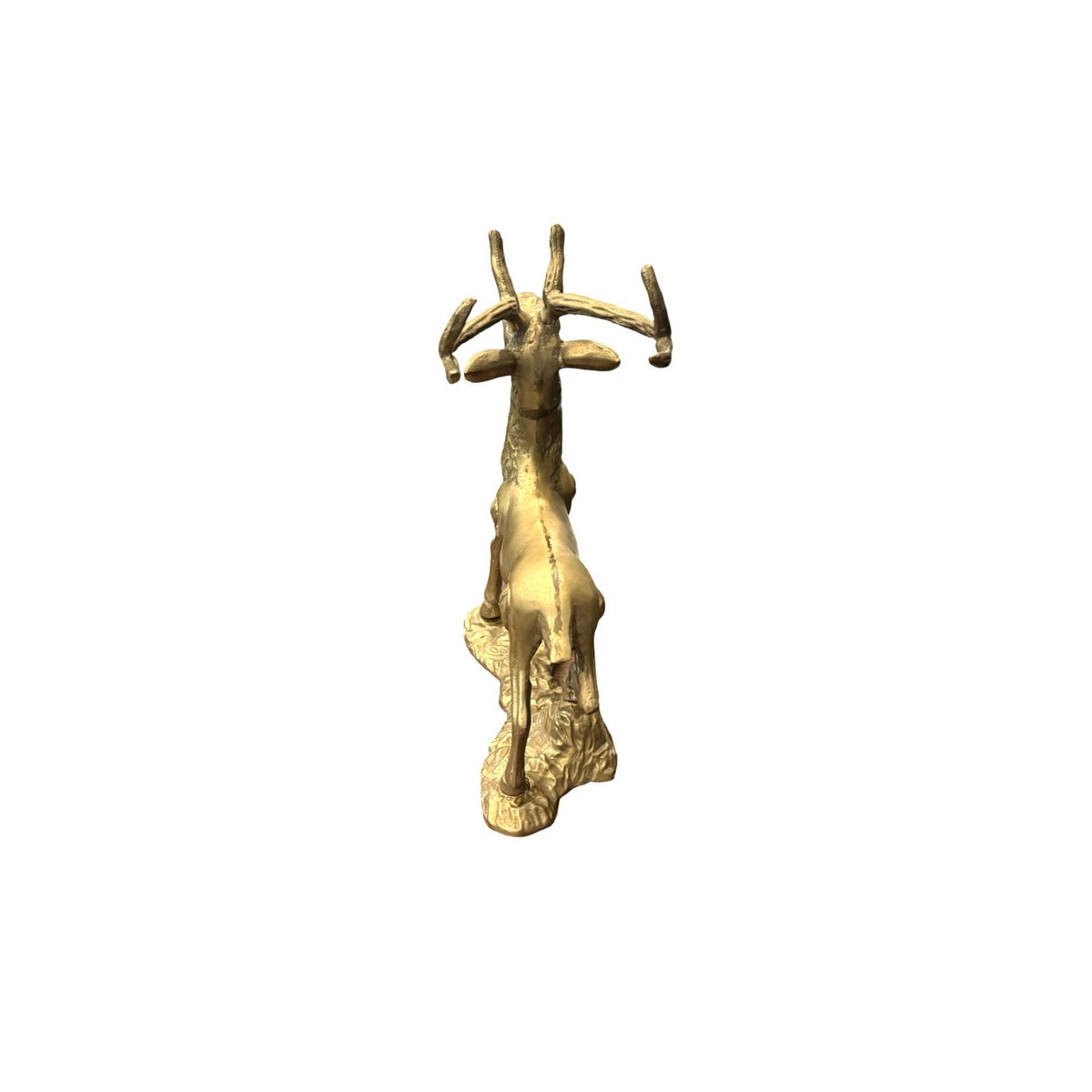 Vintage Brass Deer Statue Pair Textured Details For Christmas or Home