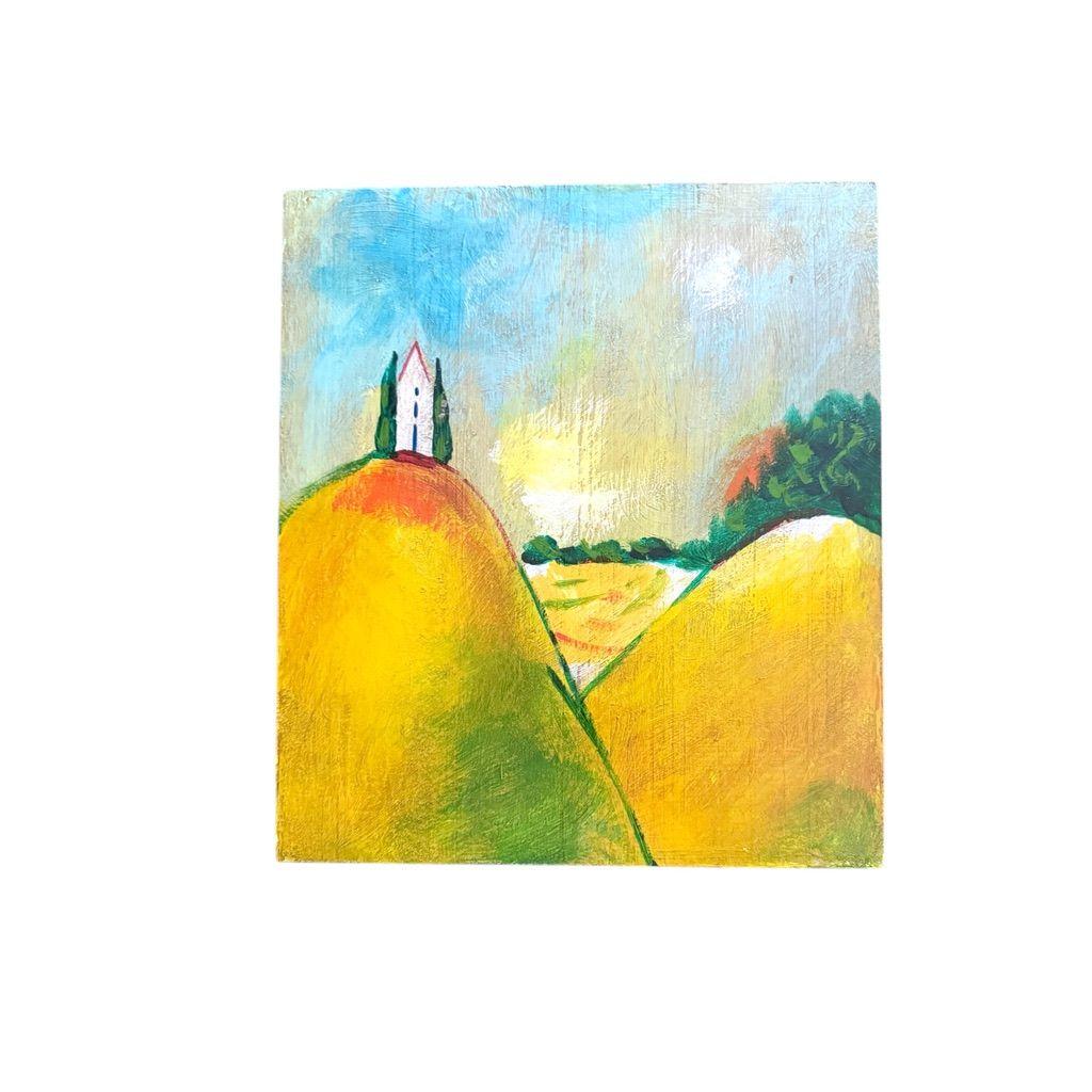Janet Weed Beaver Tuscan Landscape Wall Art Wood Panels Cottage Scenes Set of 3