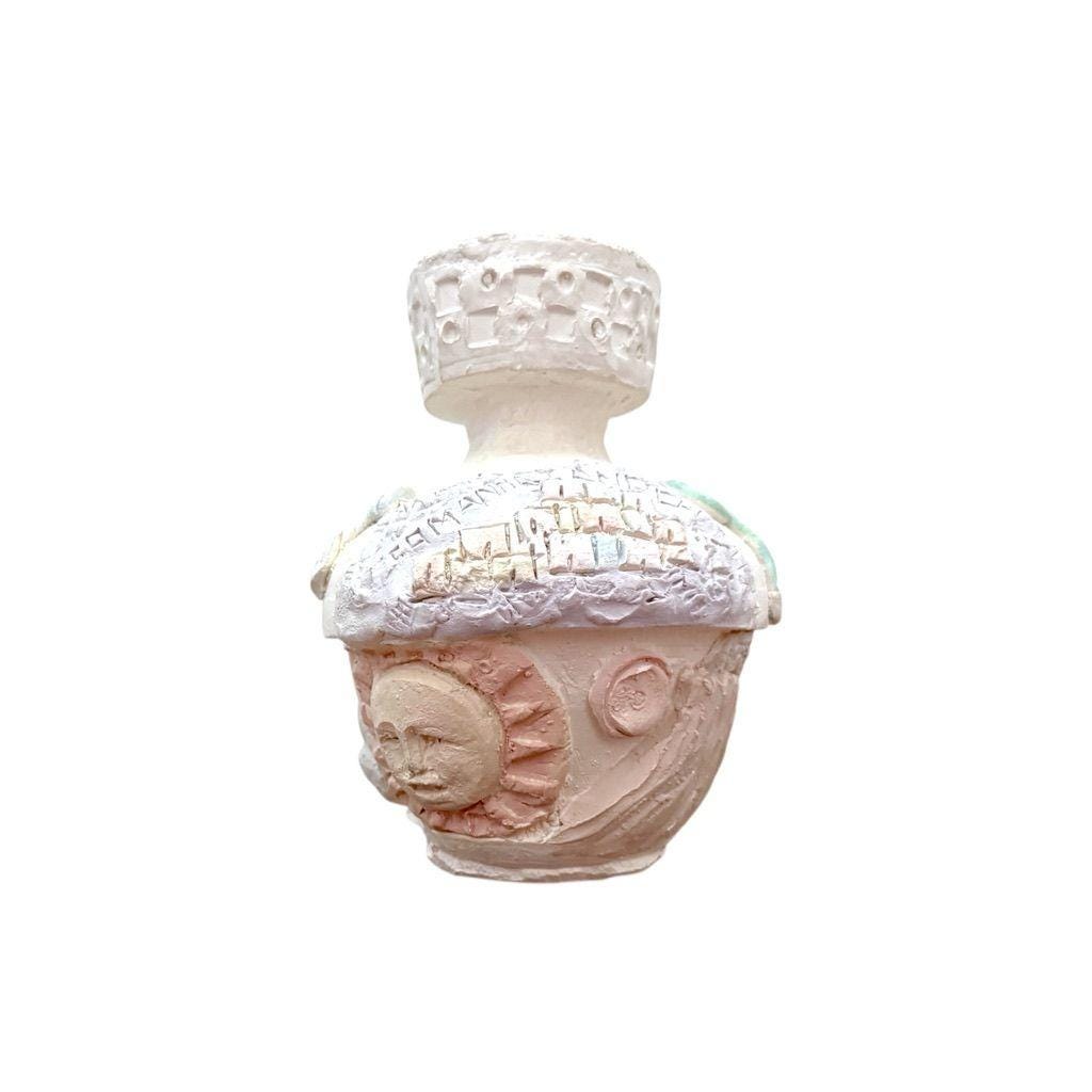 Comanche Pottery Native Handcrafted Vase With Embossed Desert Motifs