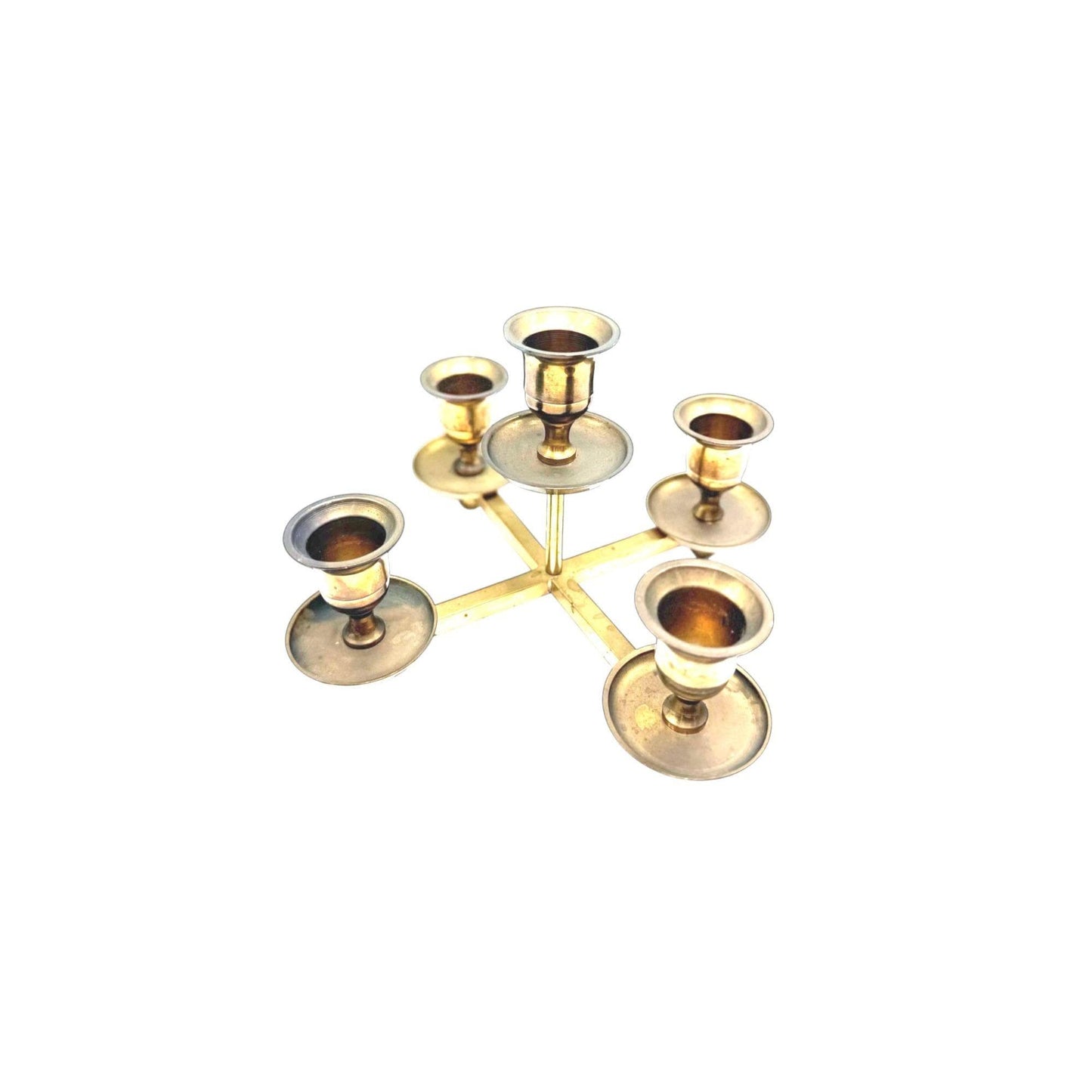 Vintage Centerpiece 5-Arm Brass Candle Holder