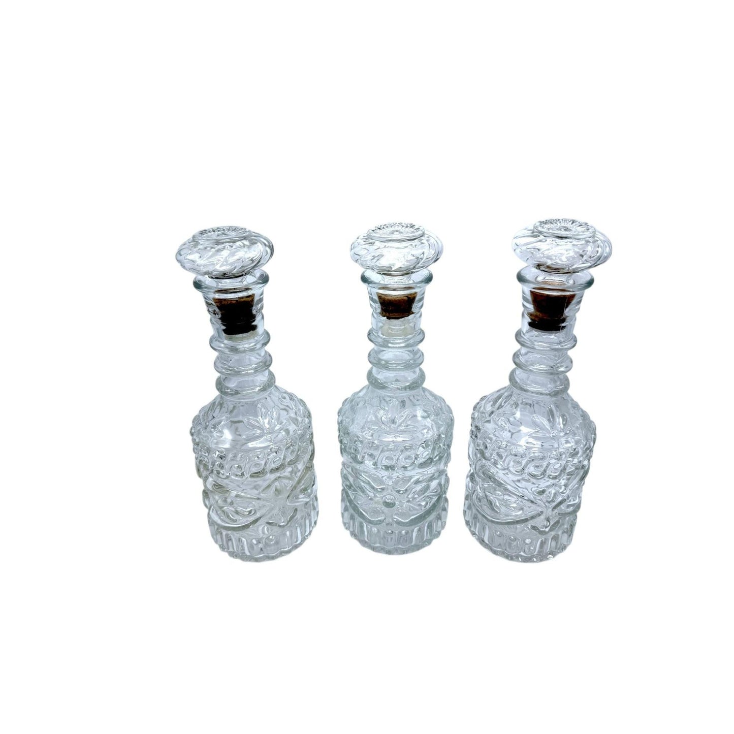 Vintage Jim Beam Tiki Bar Decanter Set: Embossed Glass, 3-Piece