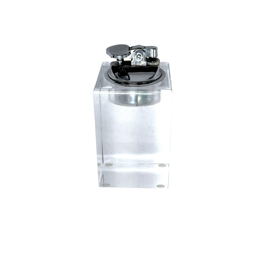 Vintage Lucite Tabletop Lighter With Chrome Top - Untested