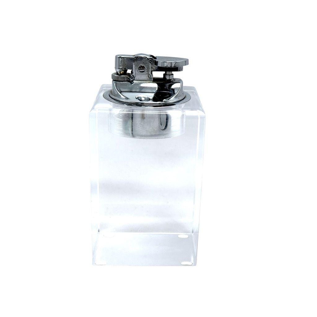 Vintage Lucite Tabletop Lighter With Chrome Top - Untested