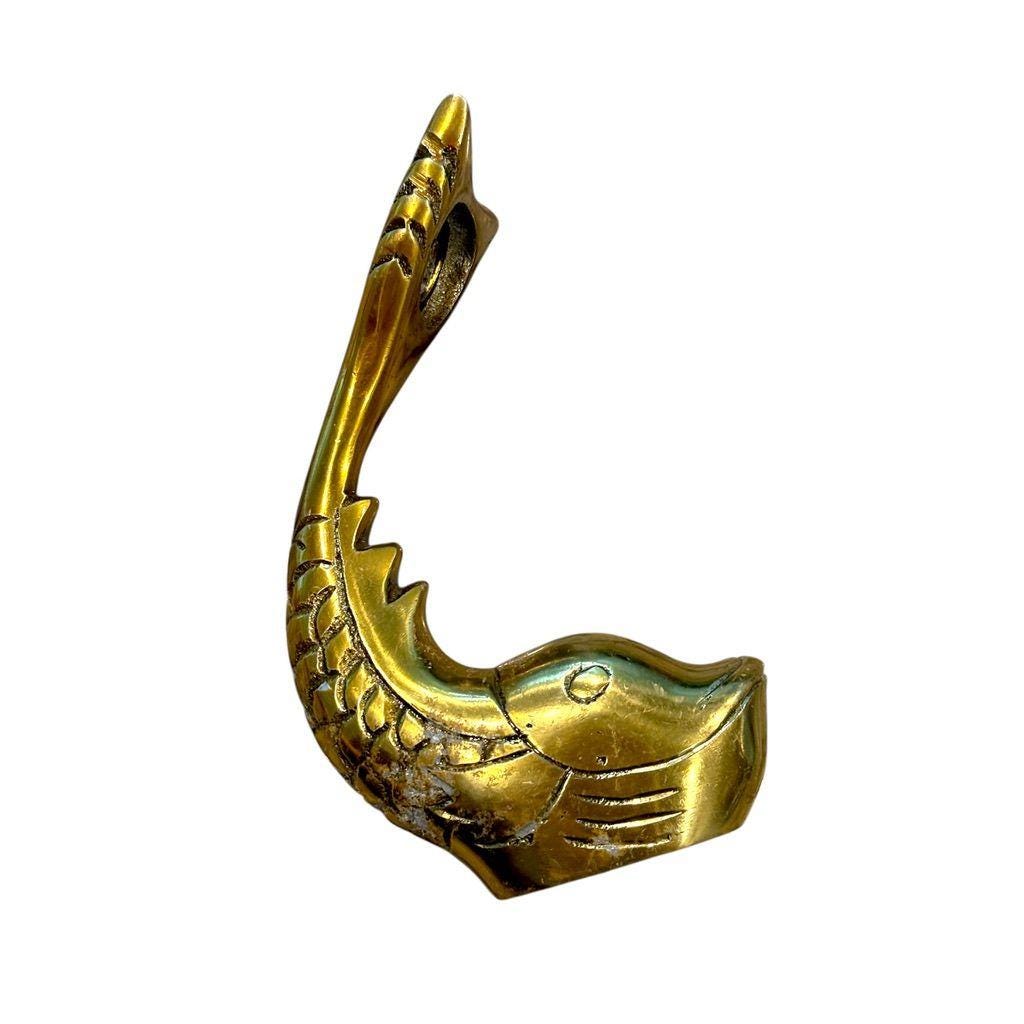 Vintage Hallmark Home Brass Overlay Koi Fish Bottle Opener Figurine Sculpture