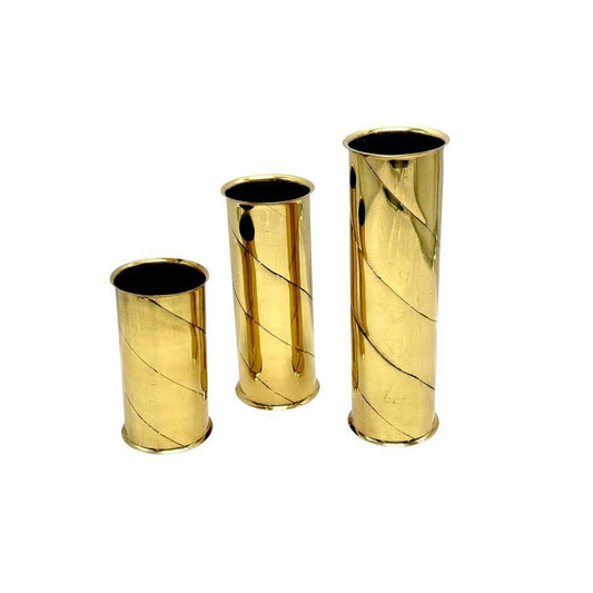 Vintage Brass Spiral Candle Holder Set: Minimalist Home Decor