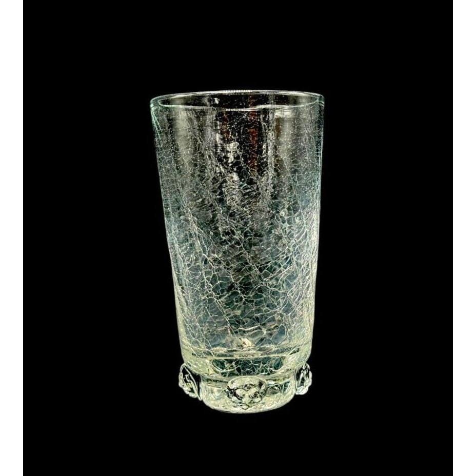 1940s Blenko C445HB Clear Rosette High Ball & Old Fashion Tumbler- Set of 2
