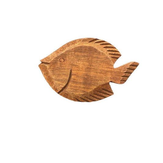 Pier 1 Hand-Carved Wood Fish Napkin Rings Unique Coastal Decor Set Of 4