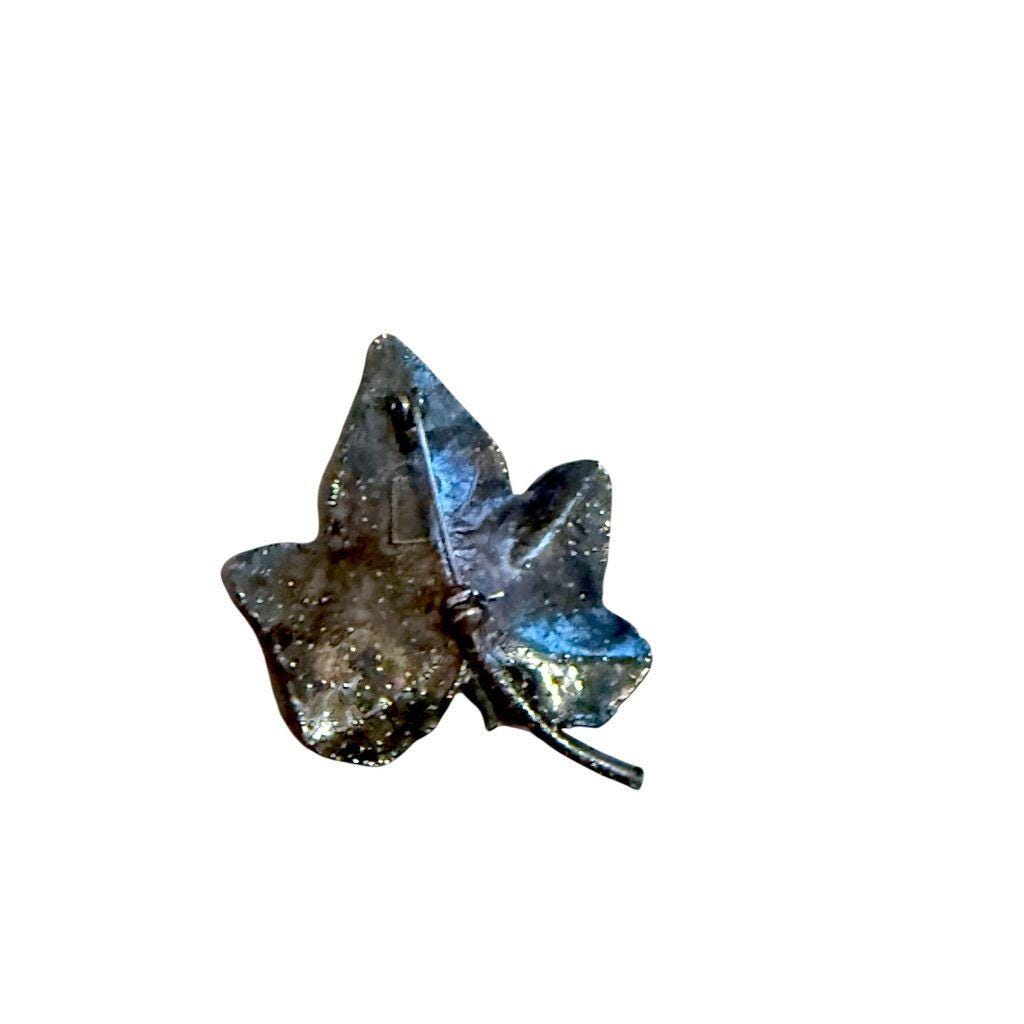 Sterling 925 Flora Danica Eggert Denmark Leaf Brooch Vintage Botanical Jewelry