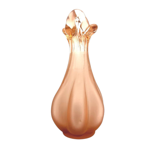 Vintage Peach Art Glass Swung Bud Vase