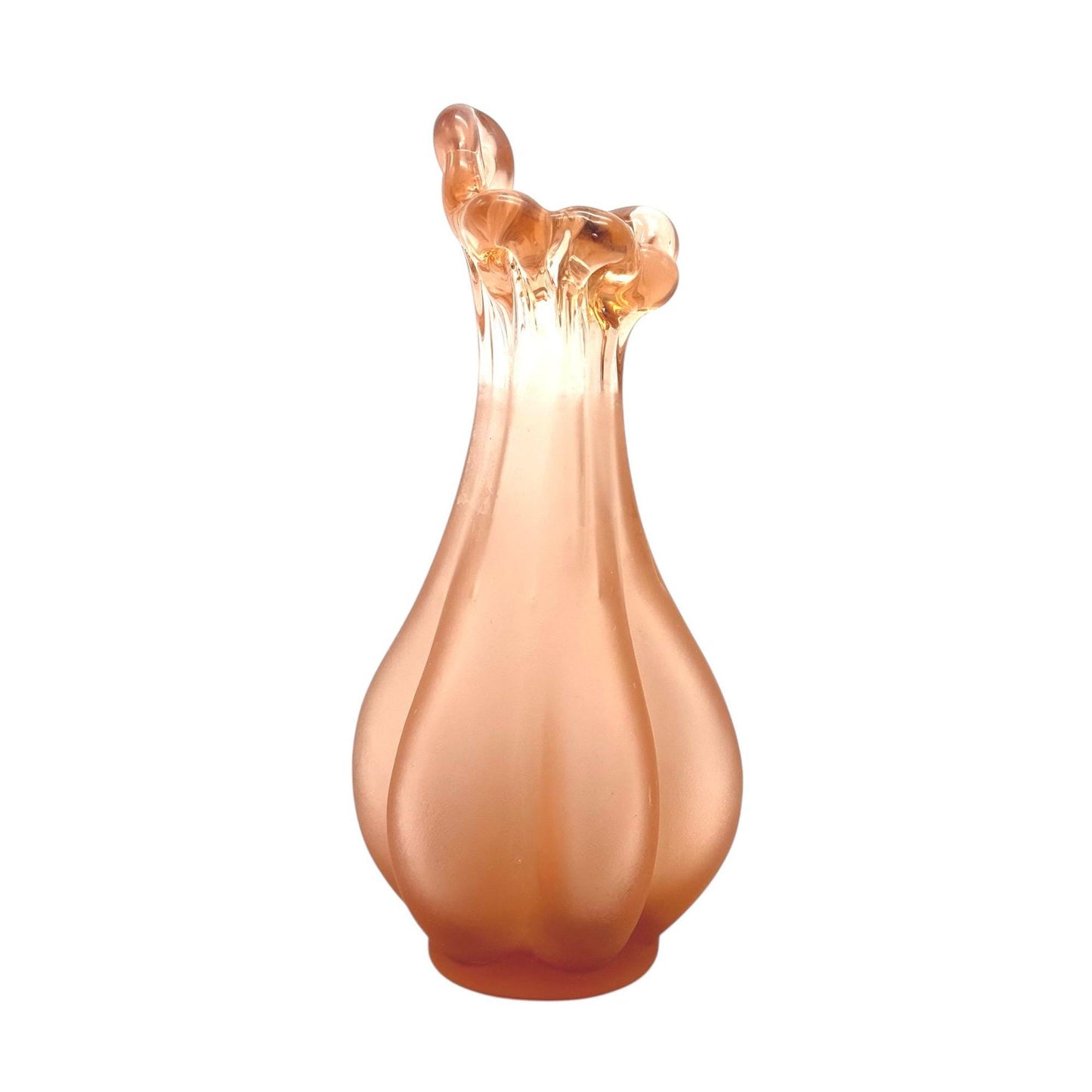 Vintage Peach Art Glass Swung Bud Vase