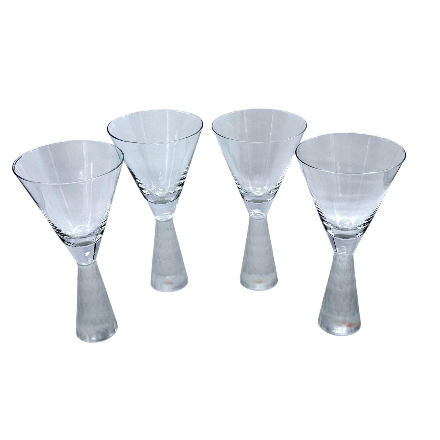 Vintage Roost San Francisco Clear Faceted Glass Martini Set Of 4