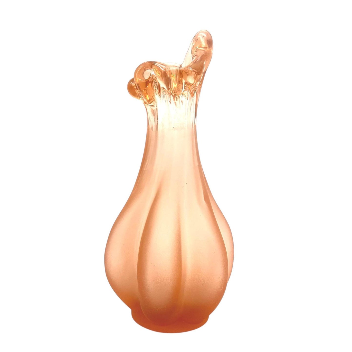 Vintage Peach Art Glass Swung Bud Vase
