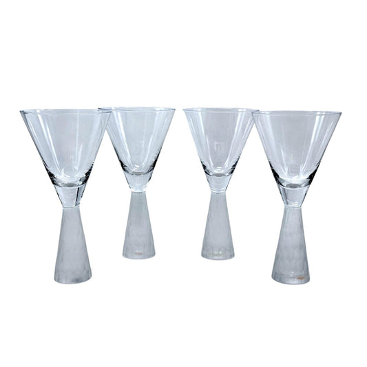 Vintage Roost San Francisco Clear Faceted Glass Martini Set Of 4