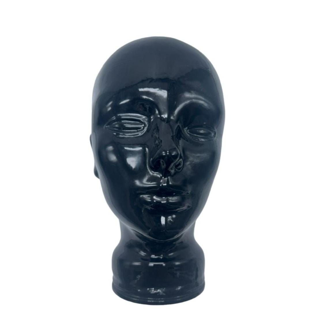Vintage Black Glass Mannequin Head
