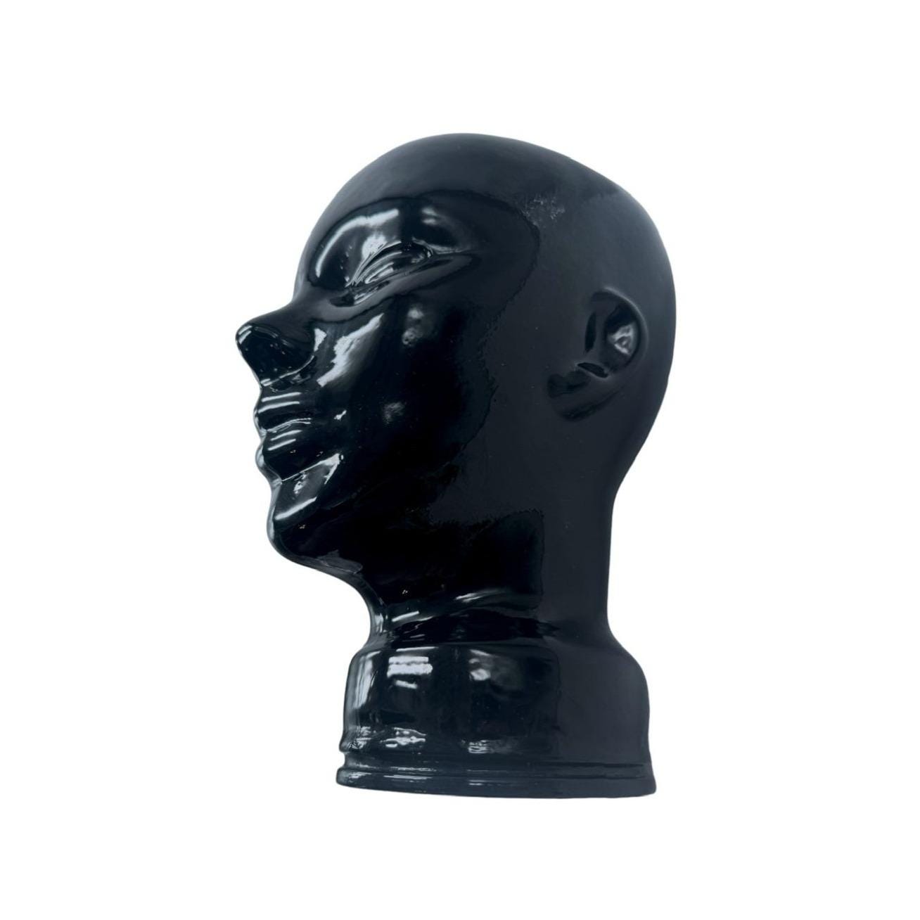 Vintage Black Glass Mannequin Head
