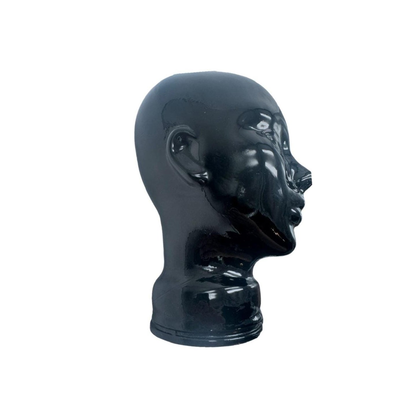 Vintage Black Glass Mannequin Head