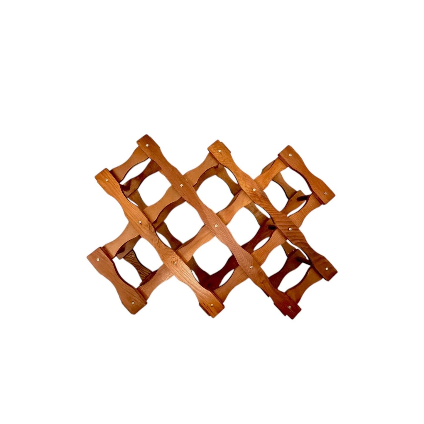 Vintage Expandable Wooden 8-Bottle Wine Rack With Natural Finish For Storage & Display