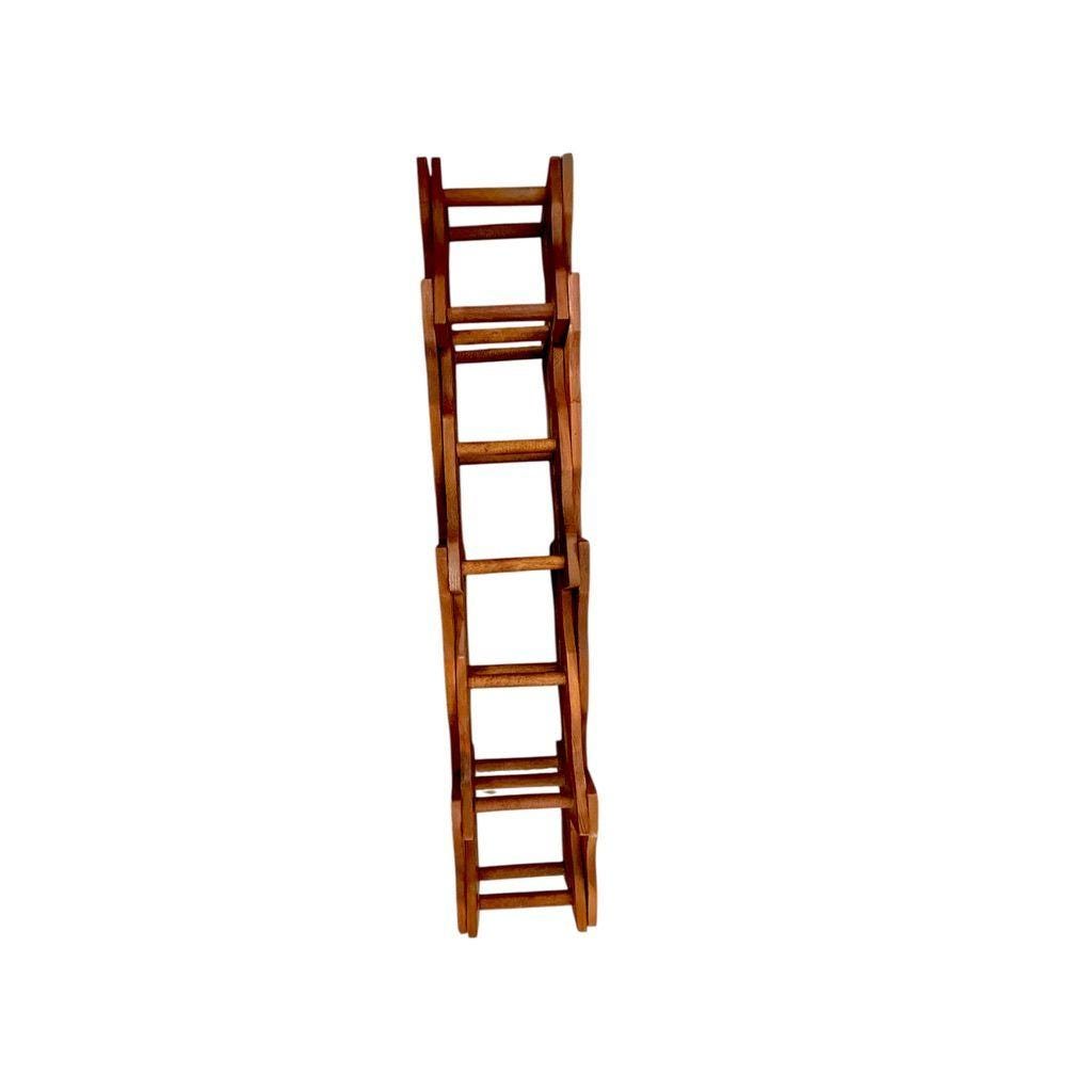 Vintage Expandable Wooden 8-Bottle Wine Rack With Natural Finish For Storage & Display