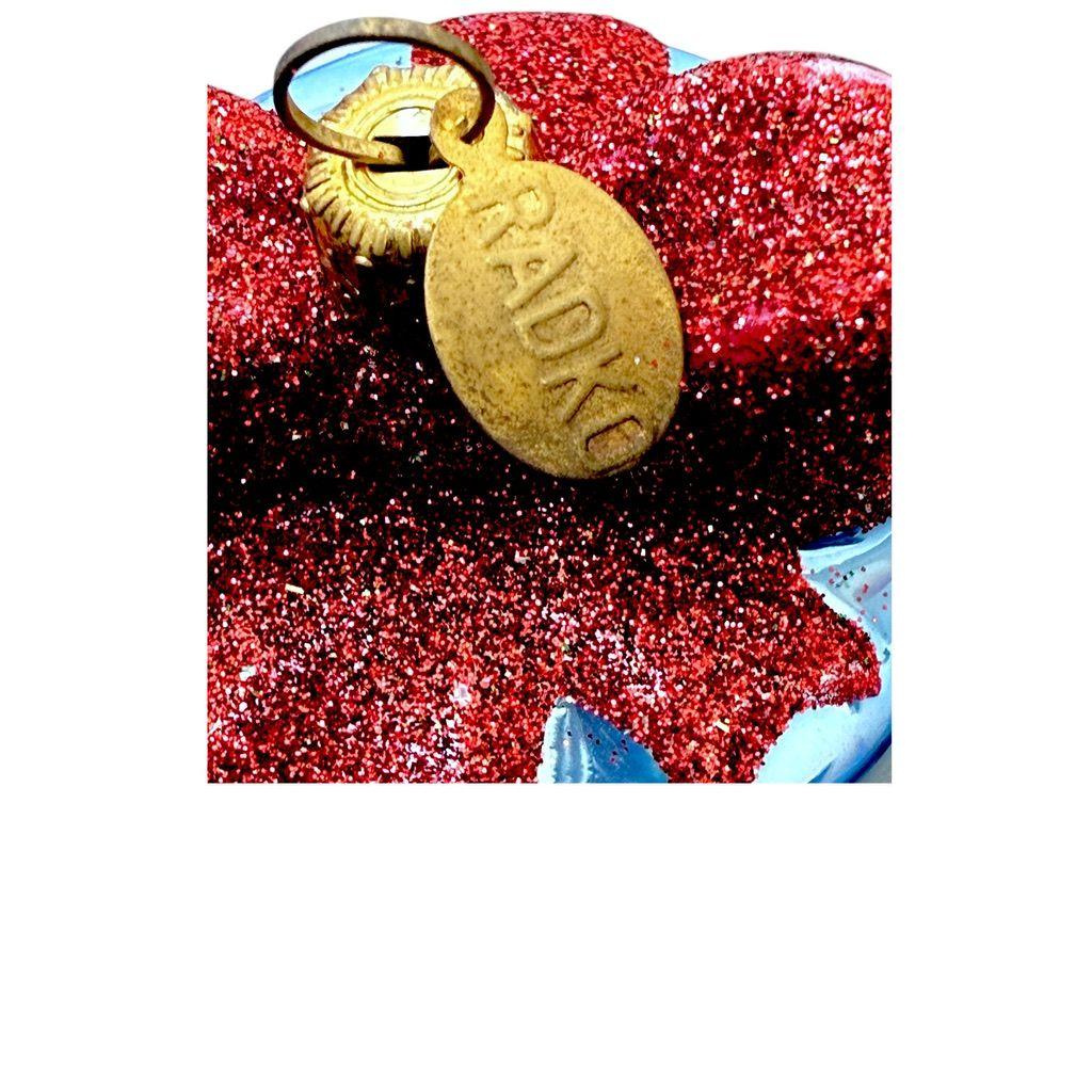 Christopher Radko Stacked Presents Ceramic Ornament Red/Blue/Green