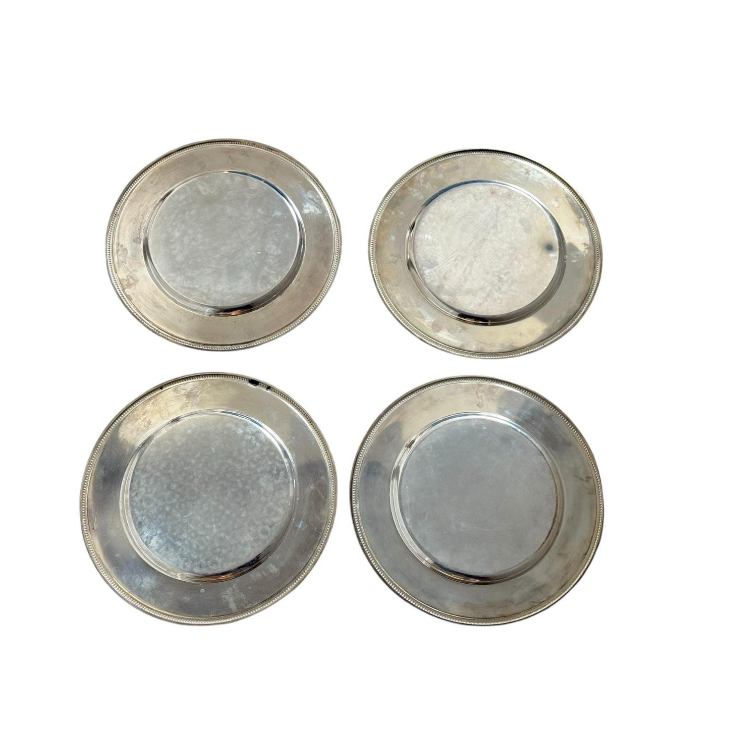 Royal Silver Silver-Plated Chargers Gold-Plated Border Dining Decor Set Of 4